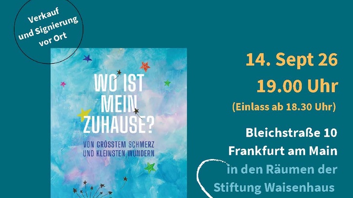 Dunkelgrüner Hintergrund, weiße schrift, Bild Buchcover