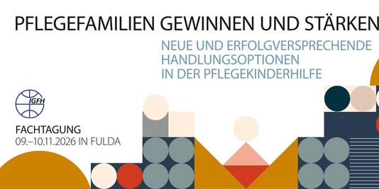 Titel der Tagung und Formen wie Kreise, Dreiecke, Vierecke