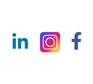 symbole linkedion, Instagram, facebook