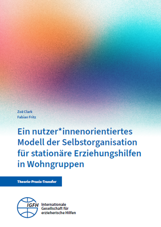 Buntes Cover mit Farbverläufen Blau Orange Pink mit dem Titel des Textes