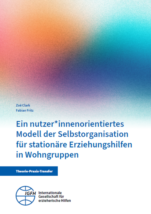 Buntes Cover mit Farbverläufen Blau Orange Pink mit dem Titel des Textes